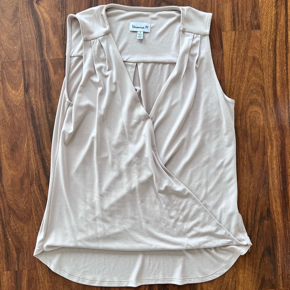 Veronica M blouse in a taupe color